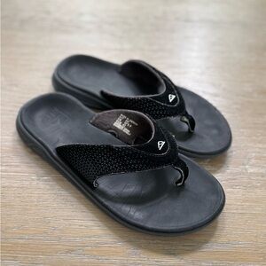 REEF men’s black summer flip flops sandals shoes size 9